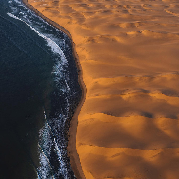 namib desert and atlantic ocean