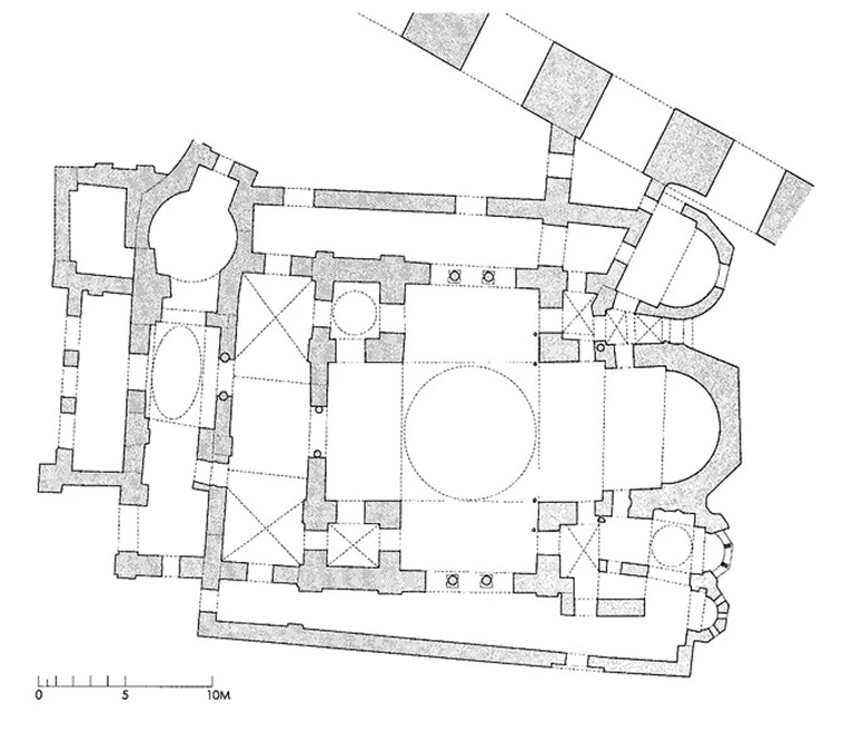 Theotokos Kyriotissa Church (today called Kalenderhane Mosque) plan
