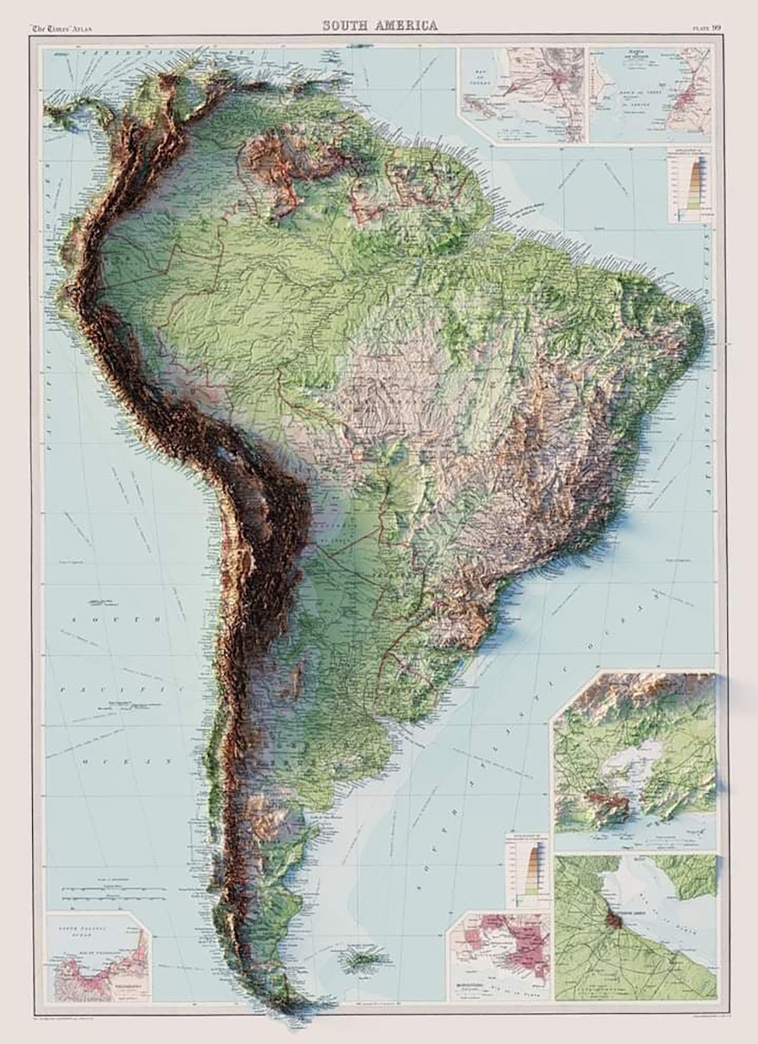 Topography of South America