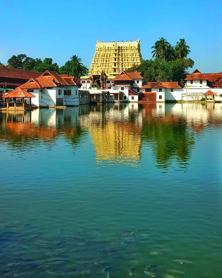 Padmanabhaswamy Temple lake reflection