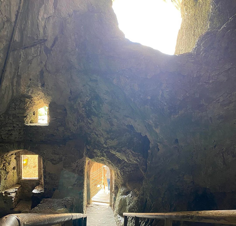 the cave interior
