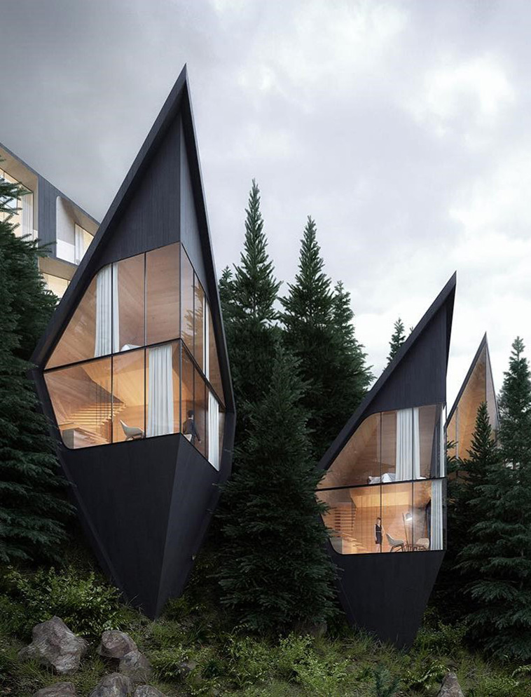 Prism-Shaped Treehouses by Peter Pichler Architecture