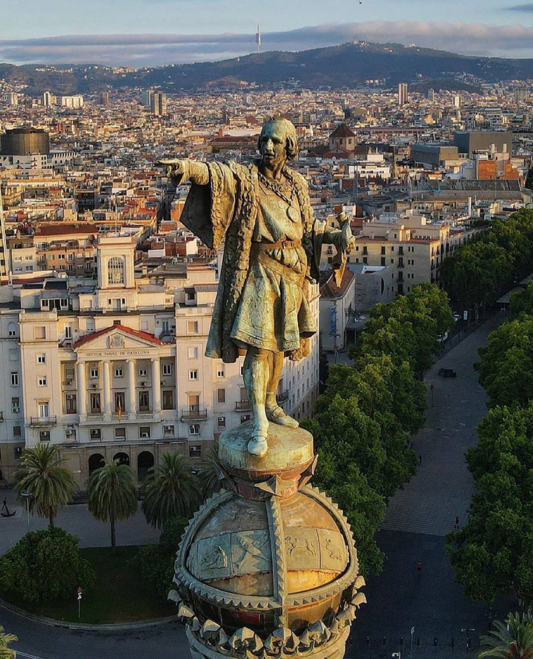 barcelona's example of the impressive columbus statues