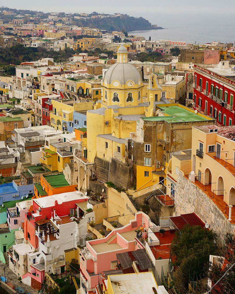 the colorful buildings of procida