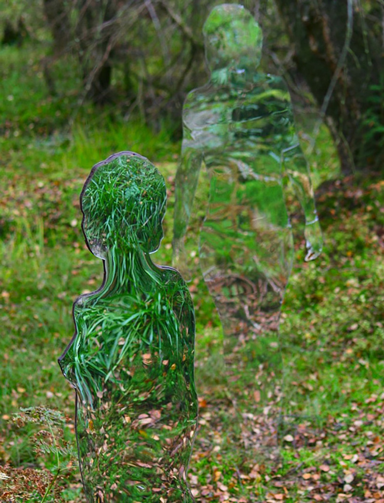 mirrored sculptures