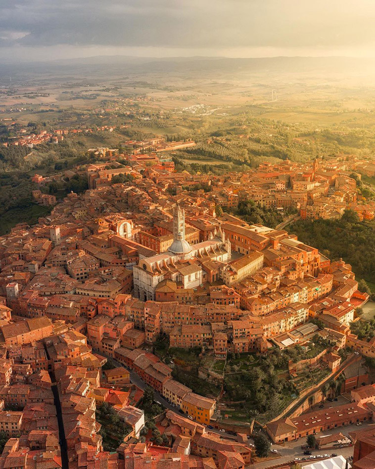 siena's iconic buildings from above