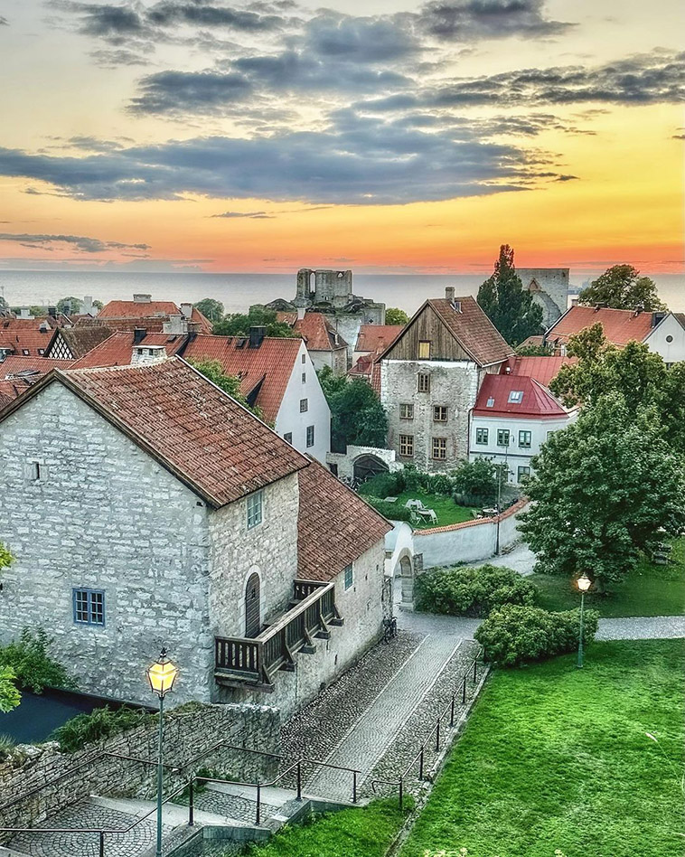 visby during sunset