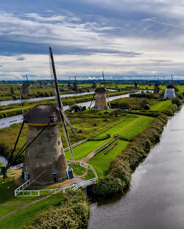Kinderdijk Village windmills