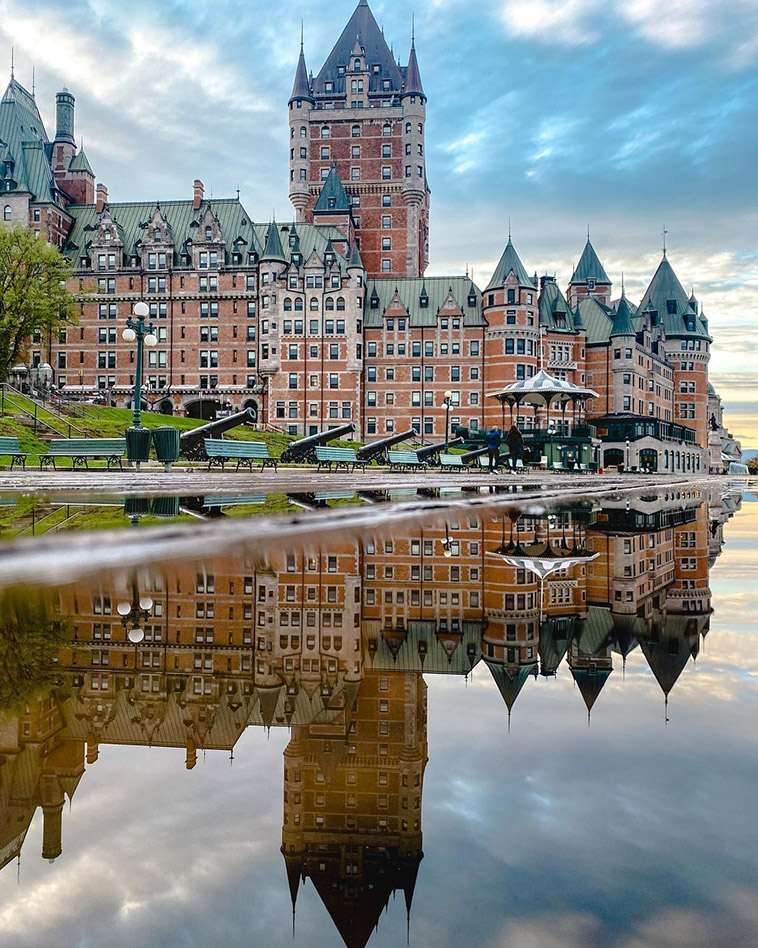 chateau frontenac reflection on water