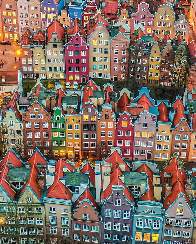 colorful houses of the city of gdansk