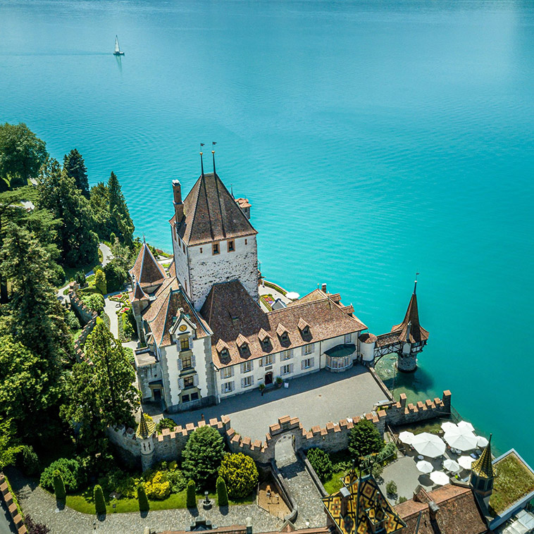oberhofen castle and the restaurant extension