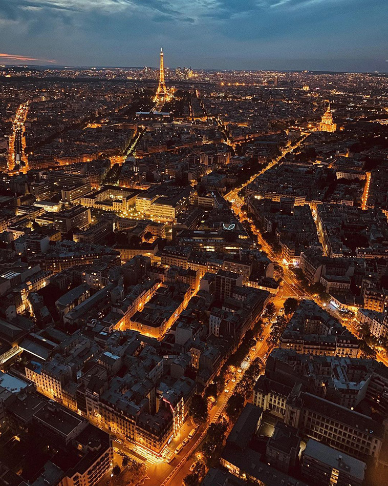  the city grid in a photo of paris from above 