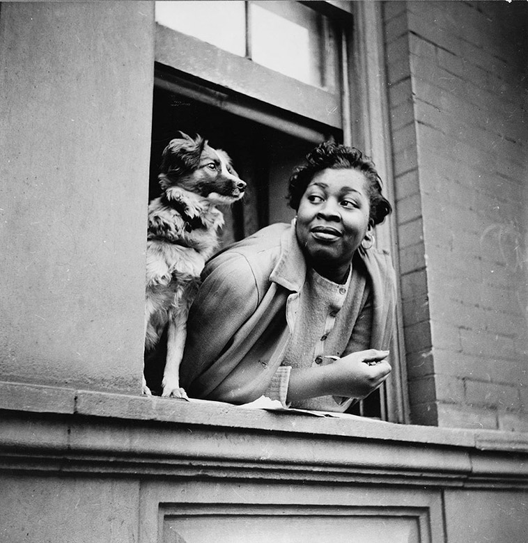 harlem woman with her dog