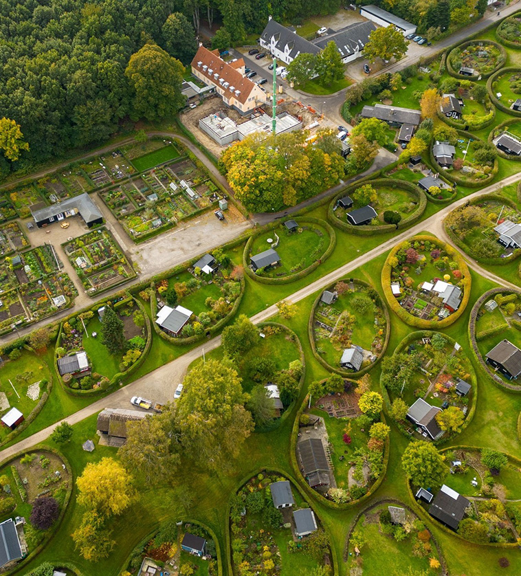 Oval Gardens of Naerum in Copenhagen, Denmark