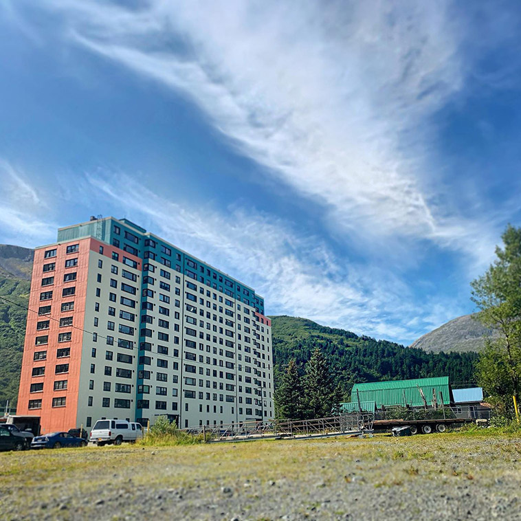begich towers and cars