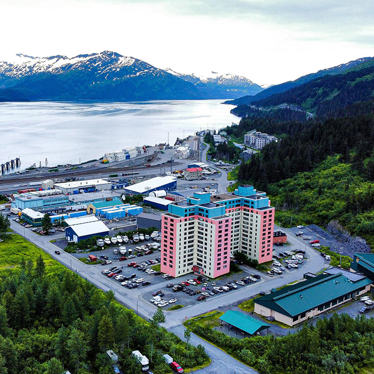begich towers from above