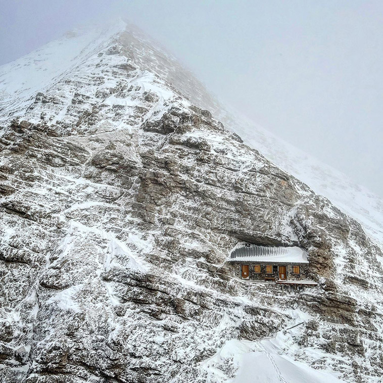 buffa di perrero: world's loneliest house during winter