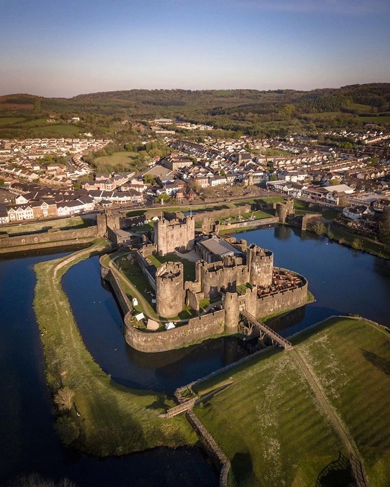 Caerphilly Castle from above