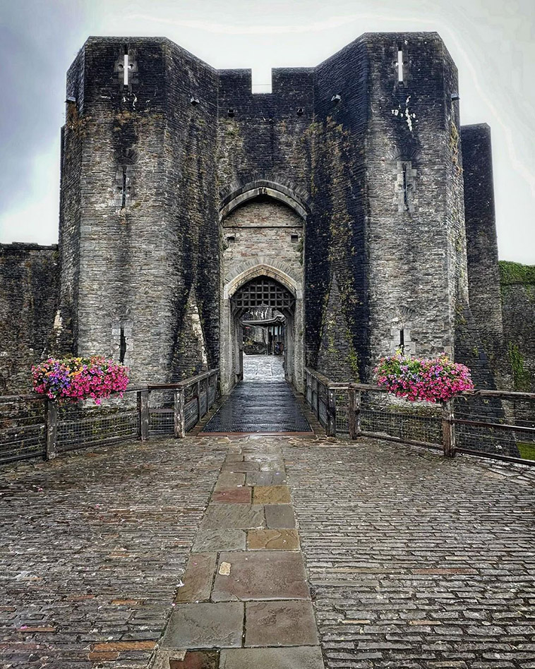 Caerphilly Castle entrance