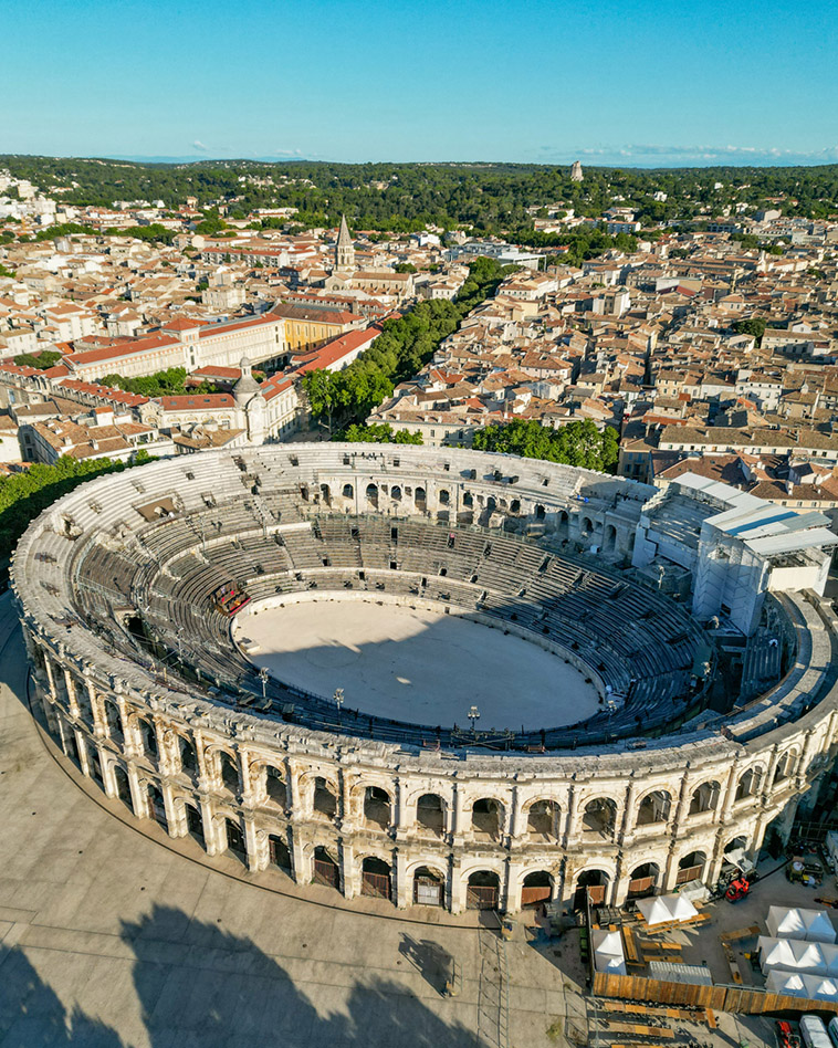 nimes arena from above