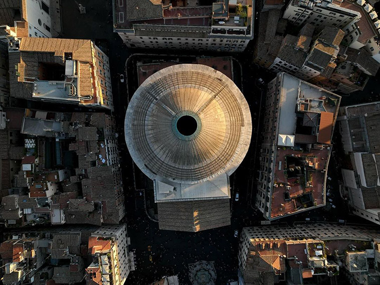 the pantheon from above