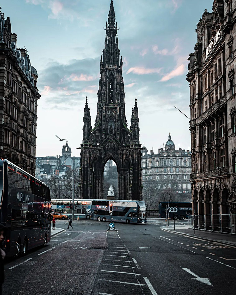 scott monument and the square