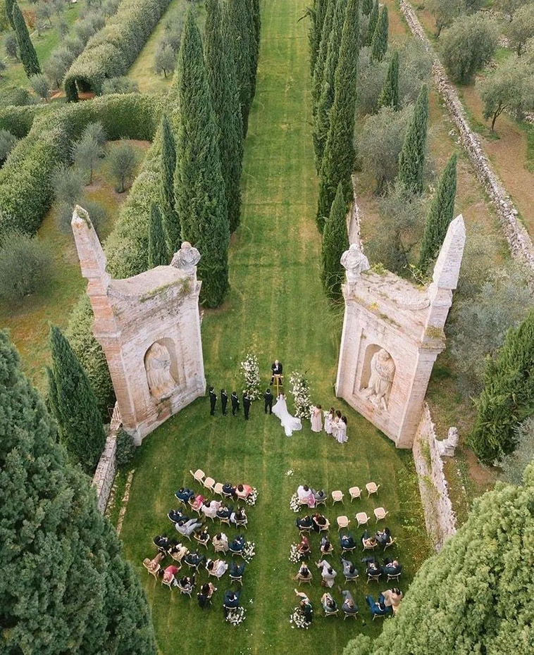 the wedding location inside the villa complex