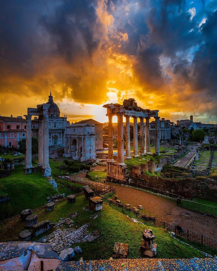 the forum during sunset