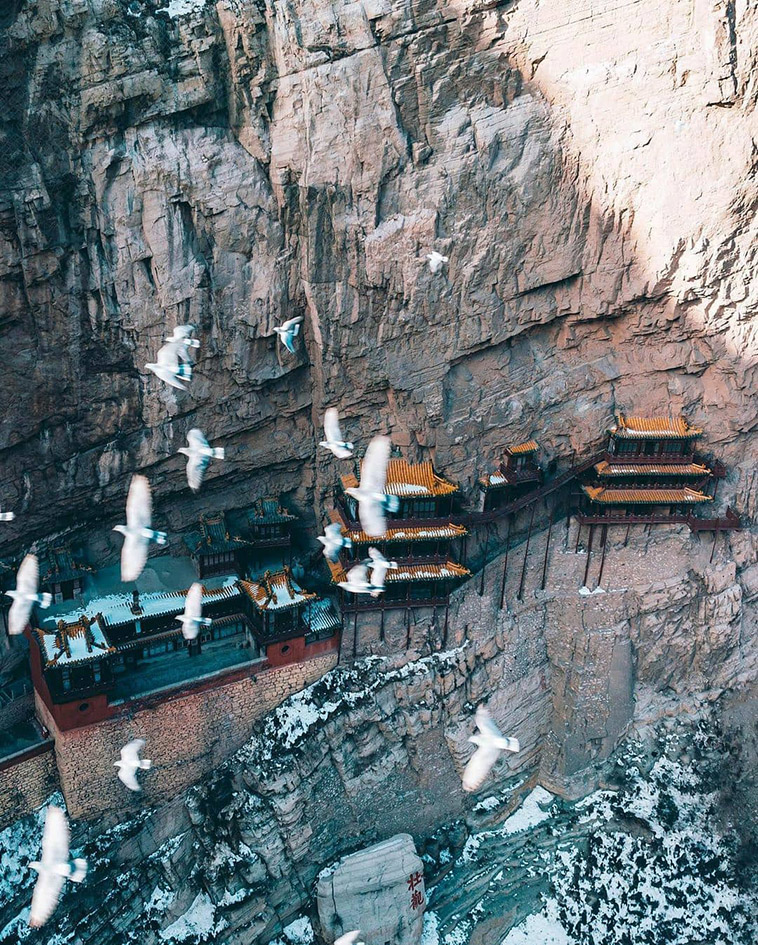 Ancient Hanging Temple from above