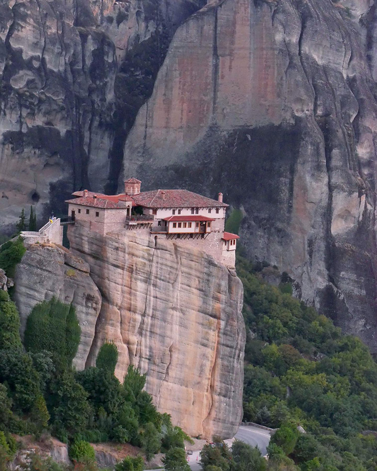 the monastery and the rock formation