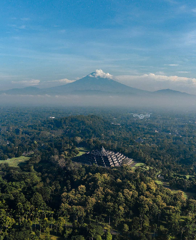 borobudur of Largest Buddhist Temples from above