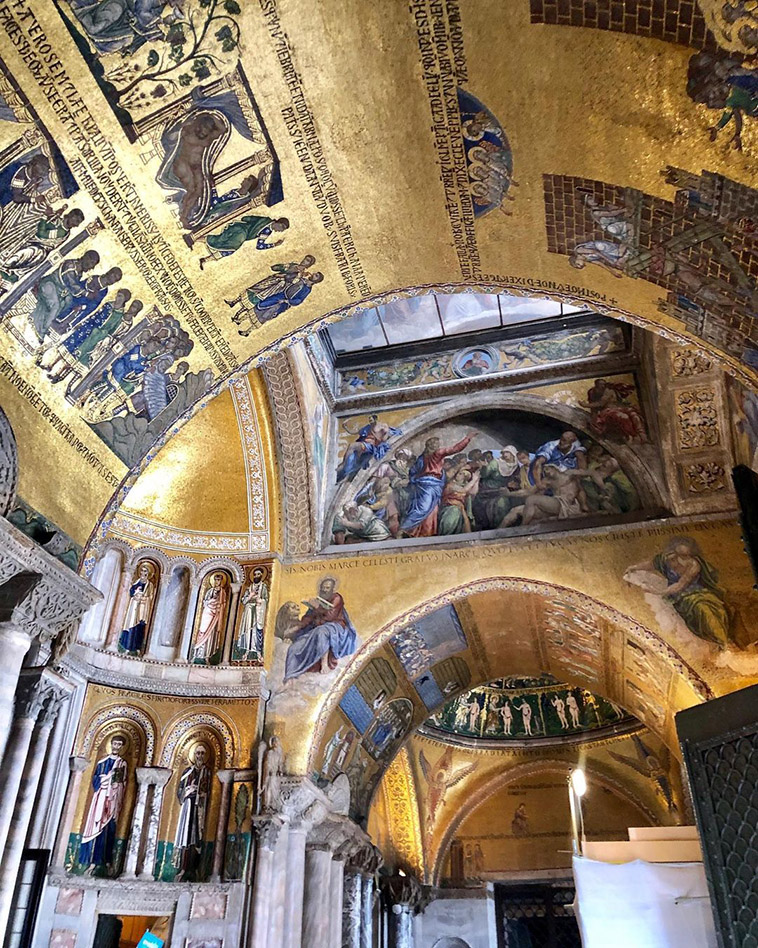 Basilica interior mosaics roof