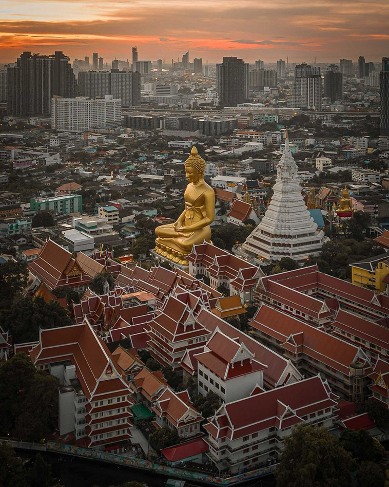 Wat Paknam from above