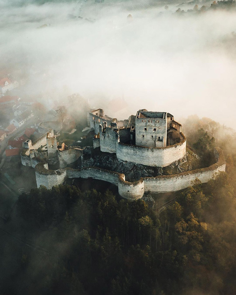 the castle in fog