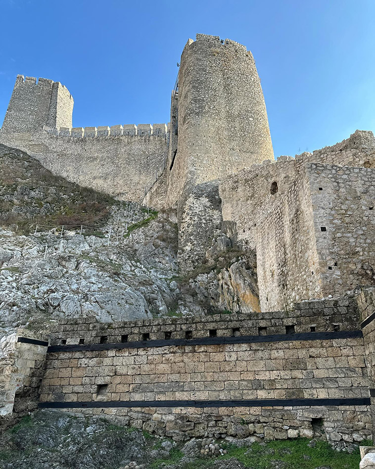 Golubac Fortress walls close up