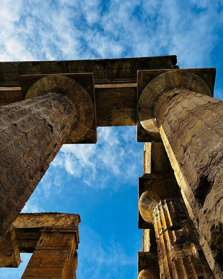 temple columns close up