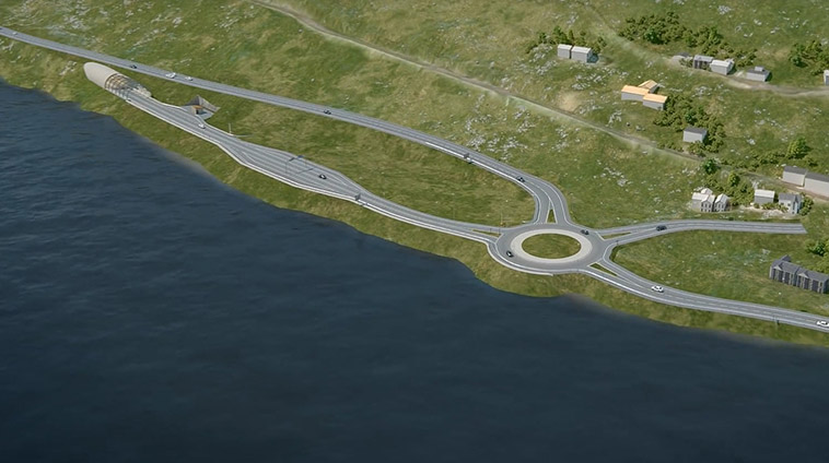 arial view of The First Undersea Roundabout