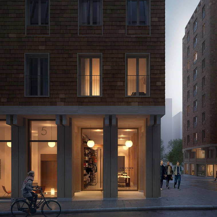 new urban development in stockholm during evening