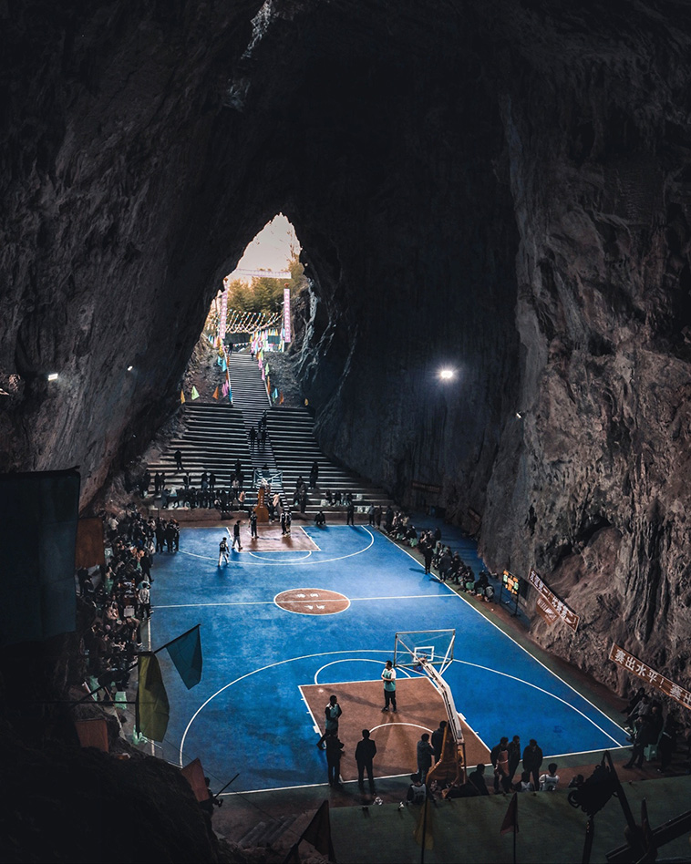 Basketball Court Hidden Inside A Cave In China’s Guizhou